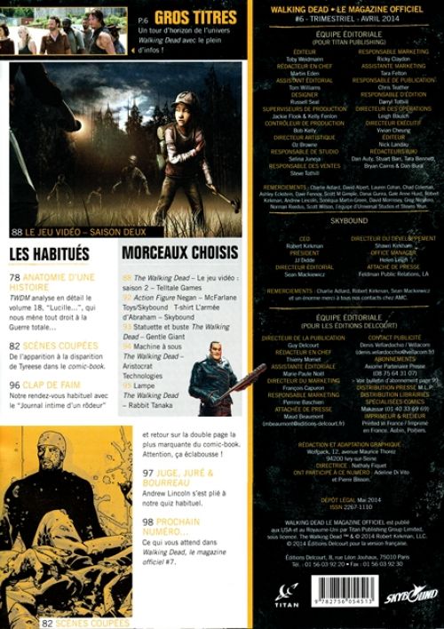  Walking Dead – Le magazine officiel, T6, comics chez Delcourt de Kirkman, Collectif, Adlard, Gaudiano